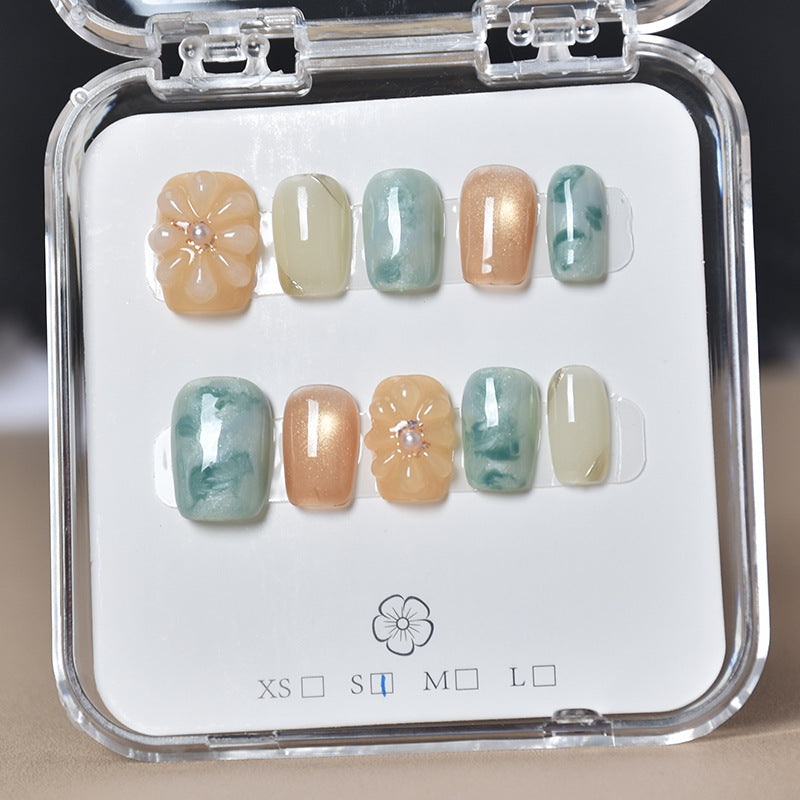 Decorative Floral Press-On Nail Set Stornfield