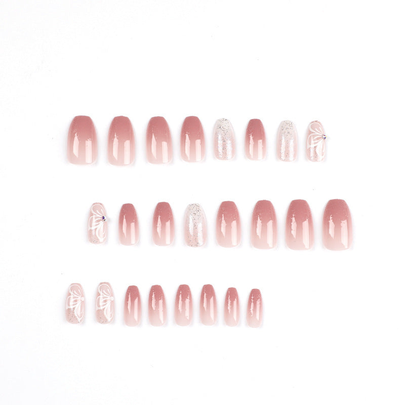 Elegant Ombre Press-On Nail Extensions with Decorative Accents Stornfield