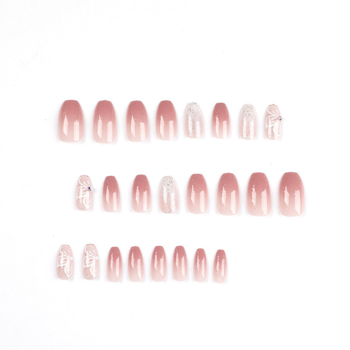 Elegant Ombre Press-On Nail Extensions with Decorative Accents Stornfield