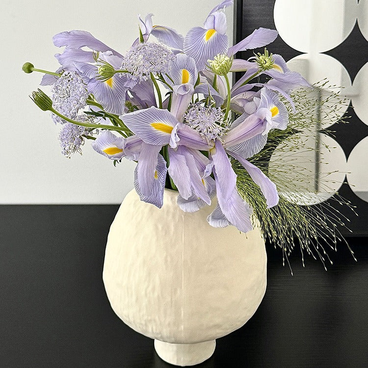 Ceramic Textured Mushroom-Shaped Decorative Vase