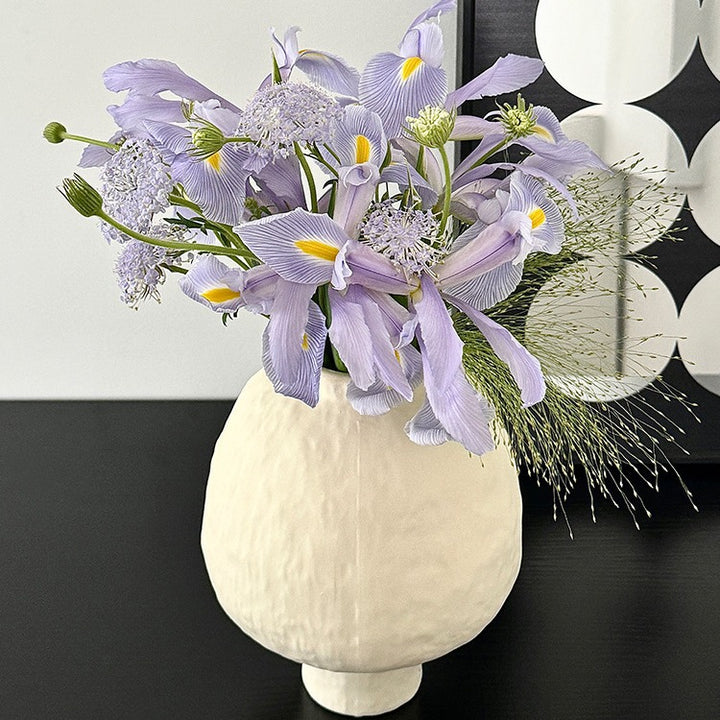 Ceramic Textured Mushroom-Shaped Decorative Vase