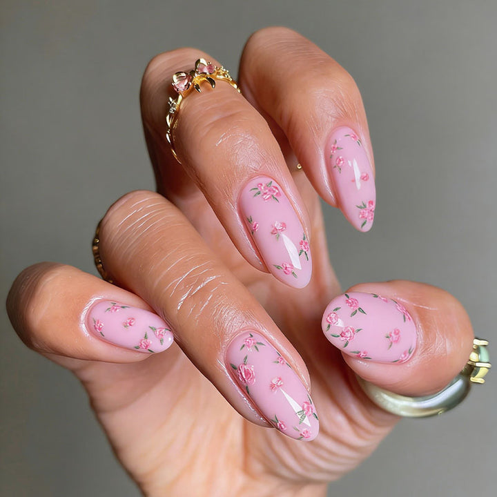 Acrylic nail set with elegant French tip and shimmering accents Stornfield