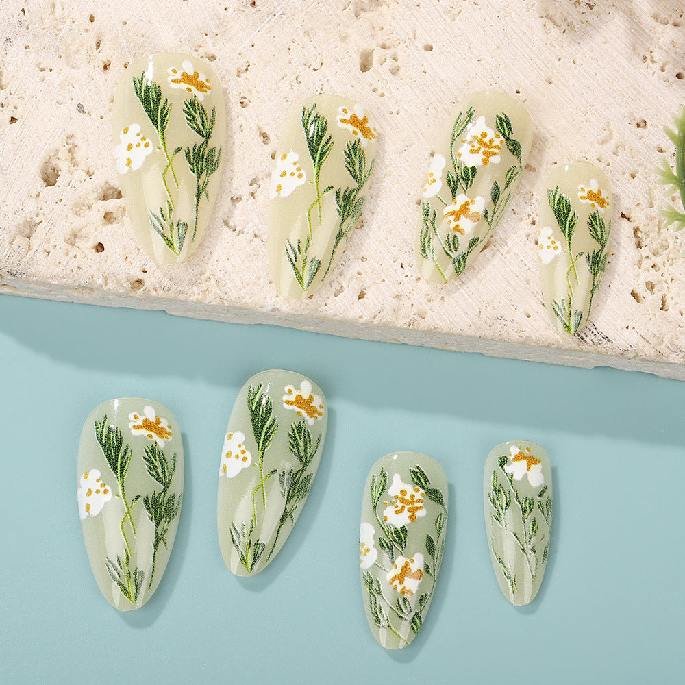 Handmade art nails with floral accents Stornfield