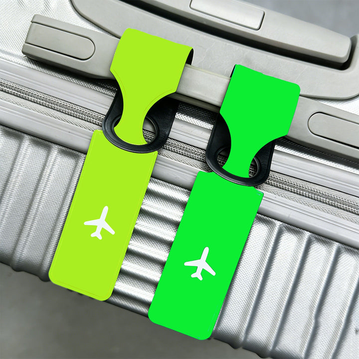 silicone airplane luggage tag with keyring clip and reflective travel ID strap Stornfield