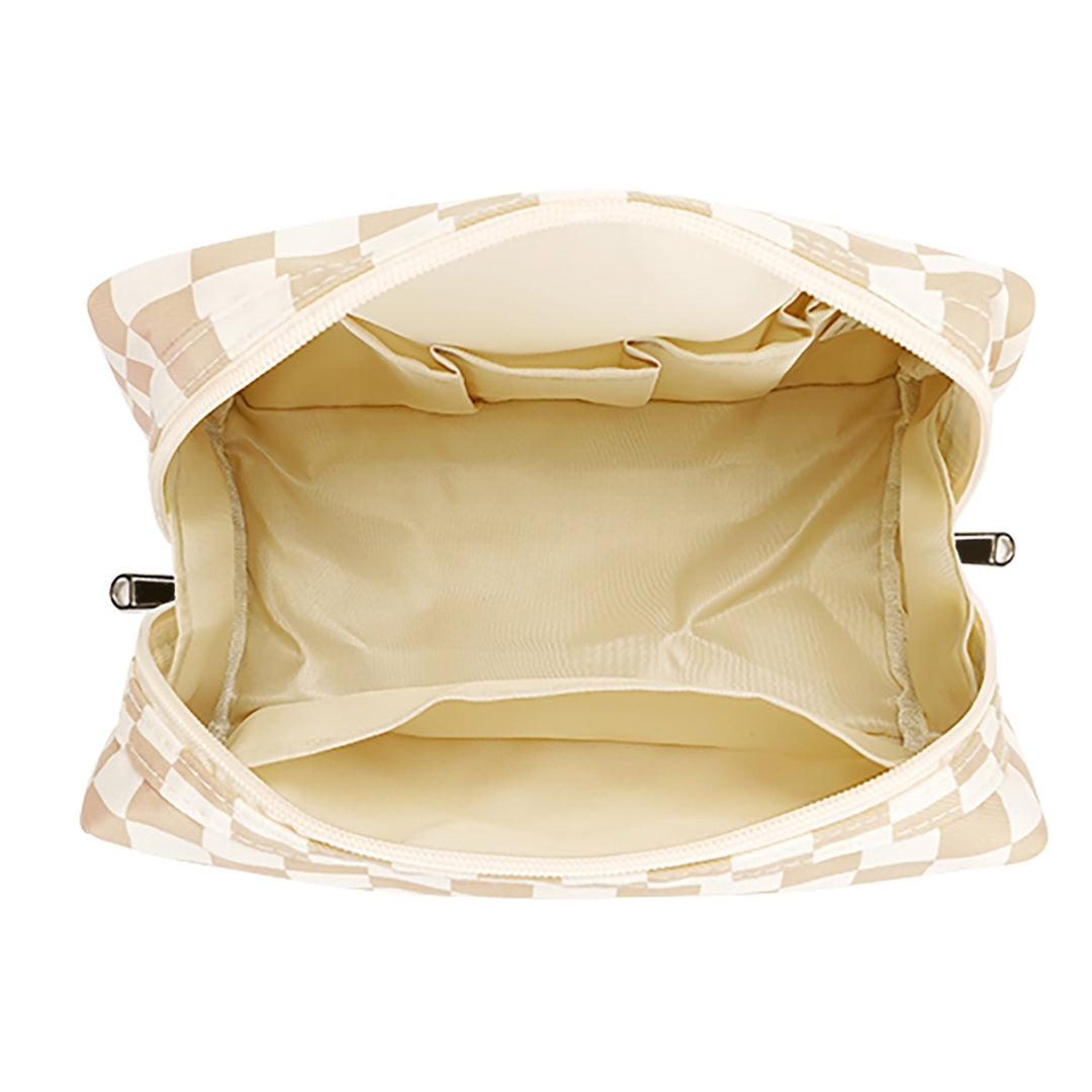 Stylish cosmetic bag with checked pattern Stornfield