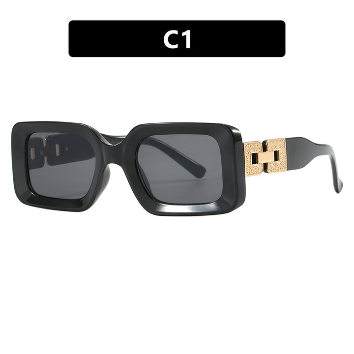 Women’s fashionable sunglasses in elegant square design with luxurious golden accents Stornfield