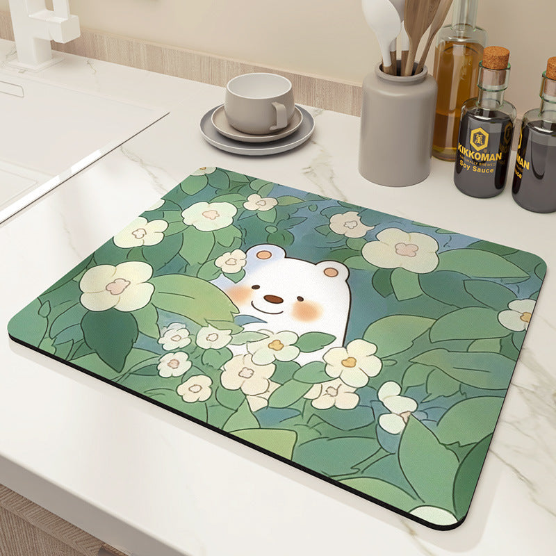 Decorative Floral Kitchen Mat