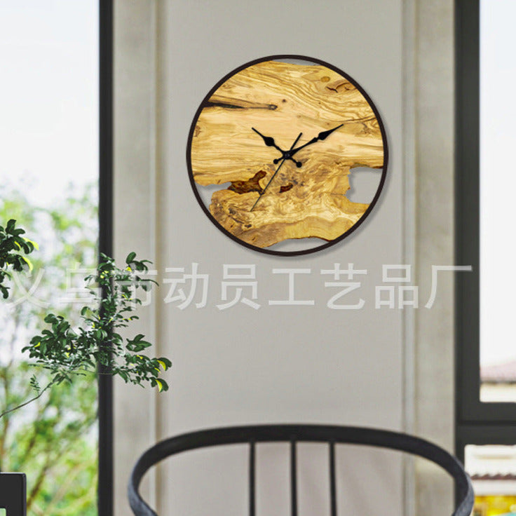 Stornfield | Silent Acrylic Faux Wood Wall Clock for Living Room 30 cm