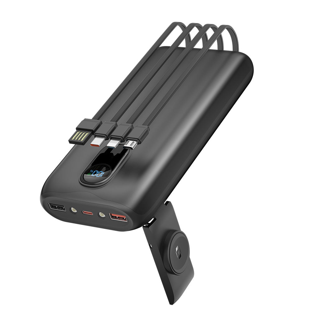 Portable power bank with integrated charging cables and LCD screen Stornfield