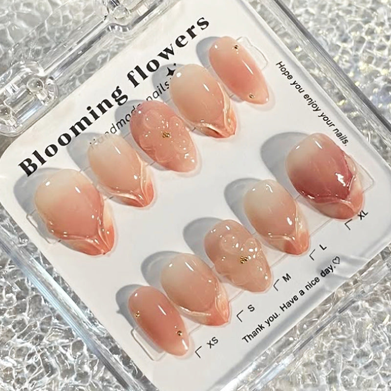 Decorative Press-On Nail Set with Floral Accents Stornfield 1788495814
