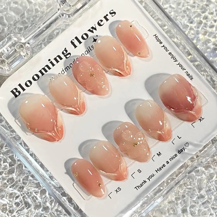 Decorative Press-On Nail Set with Floral Accents Stornfield 1788495814