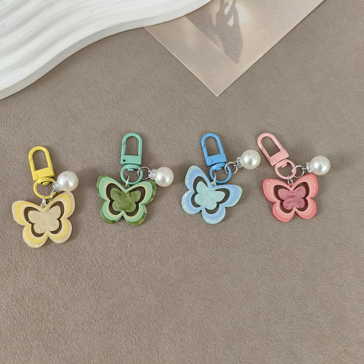 Keychain with butterfly and pearl accent Stornfield