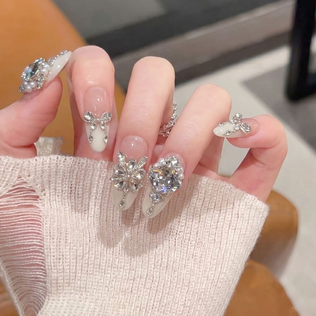 Glamorous Crystal-Embellished Stiletto Press-On Nails Stornfield