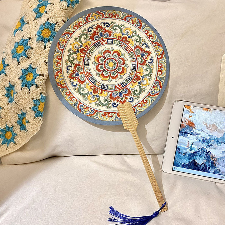 Handmade fan with artistic motif Stornfield