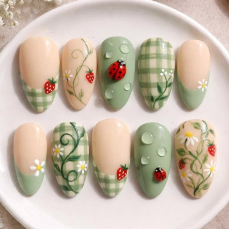 Artistic Natural Press-On Nails Set Stornfield