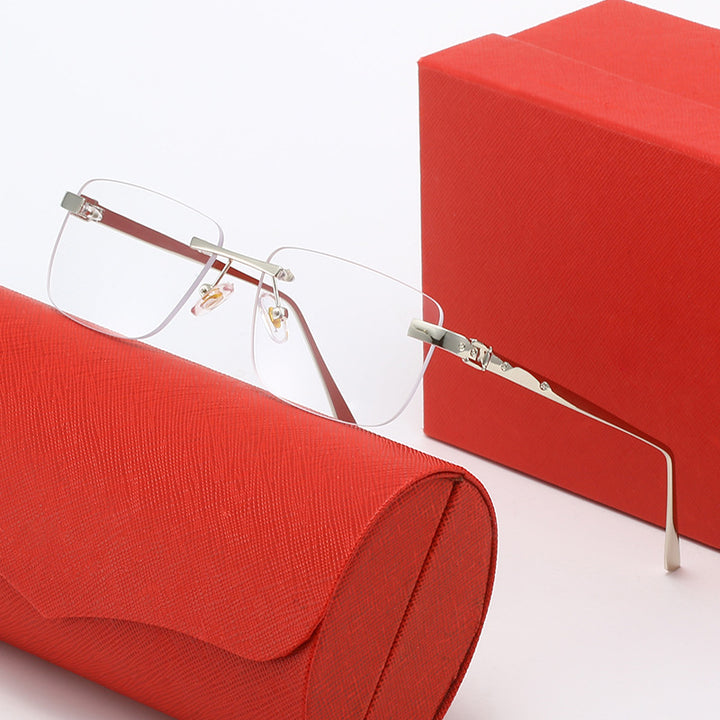 Women's fashionable half-rim glasses with elegant metal frame Stornfield