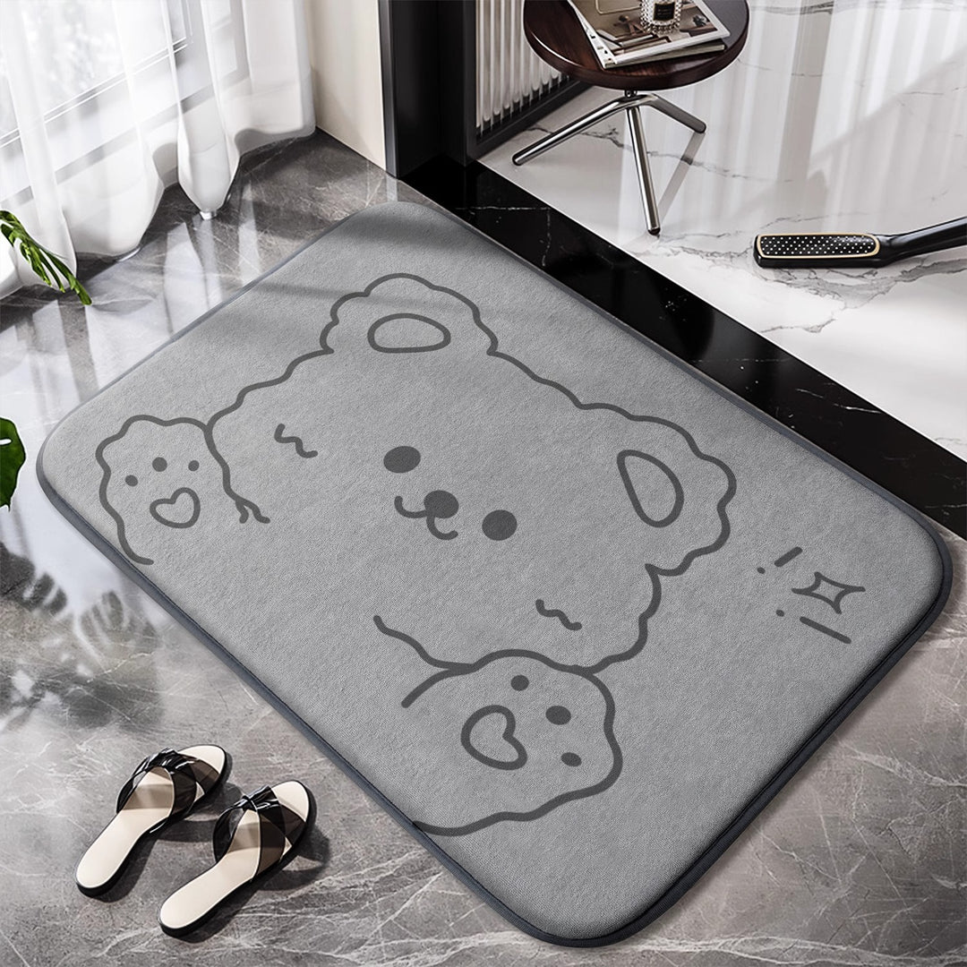 Non-slip bathroom rug with charming design Stornfield