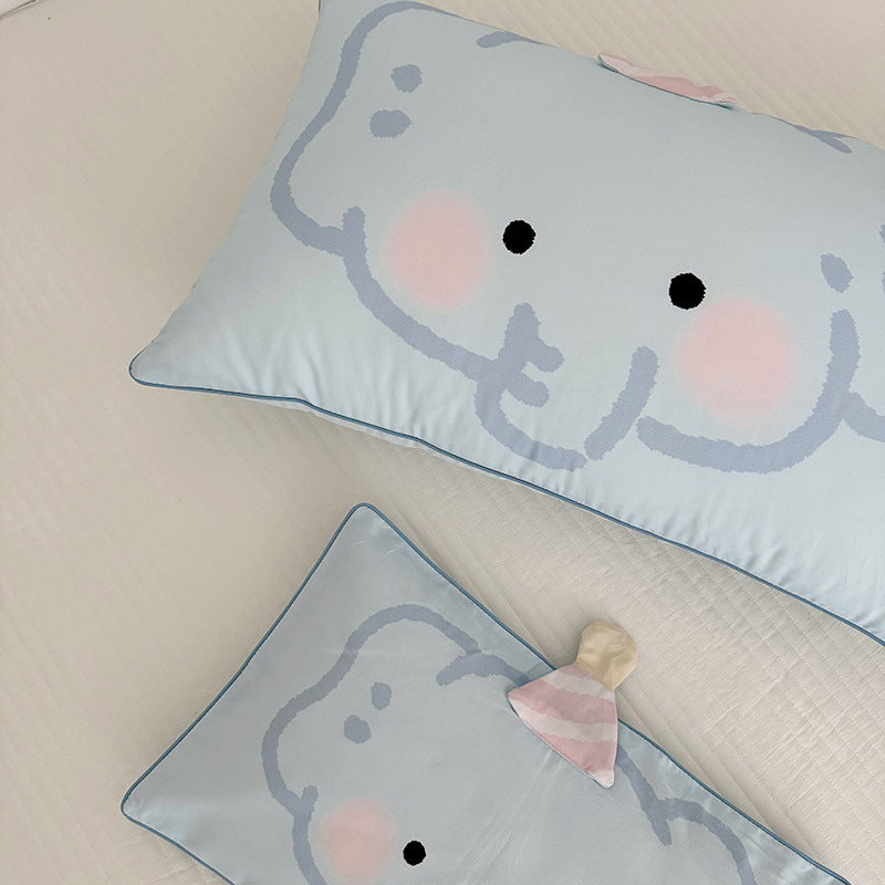 Plush Decorative Lion-Shaped Bed Pillow for with Corner Teether Accent