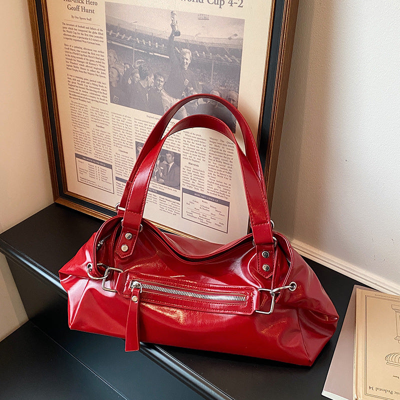 Sleek Leather Satchel Bag