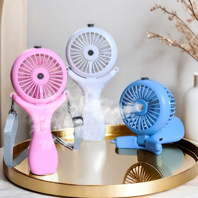 Women's Portable Mini Fan with Spray Function and Flexible Mounting System Stornfield