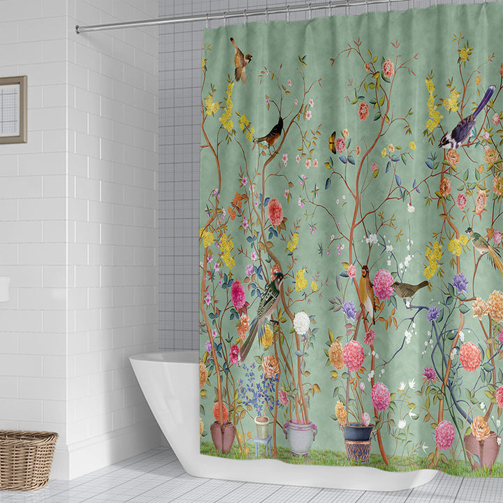 Artistic Nature-Themed Shower Curtain Stornfield