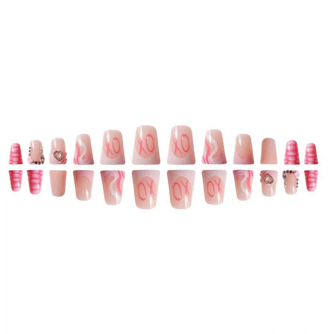 Artistic Heart-Embellished Nail Extensions Stornfield