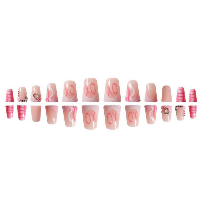Artistic Heart-Embellished Nail Extensions Stornfield