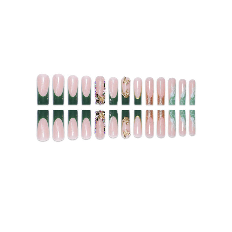 Artistic Marble Effect Press-On Nail Extensions Stornfield