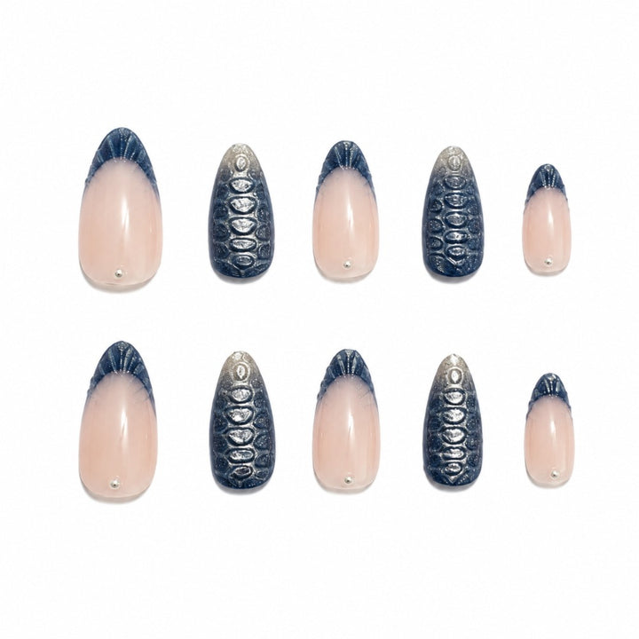 Artificial nails with elegant tip decoration and decorative accents Stornfield
