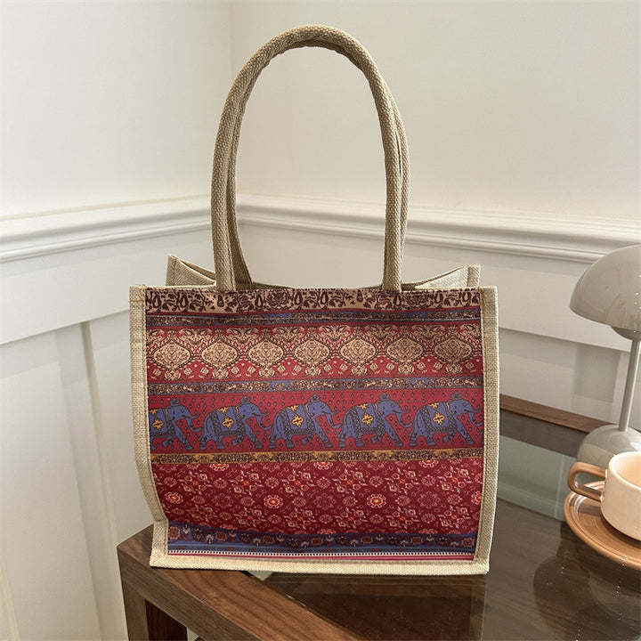 Artistic Patterned Canvas Tote Bag