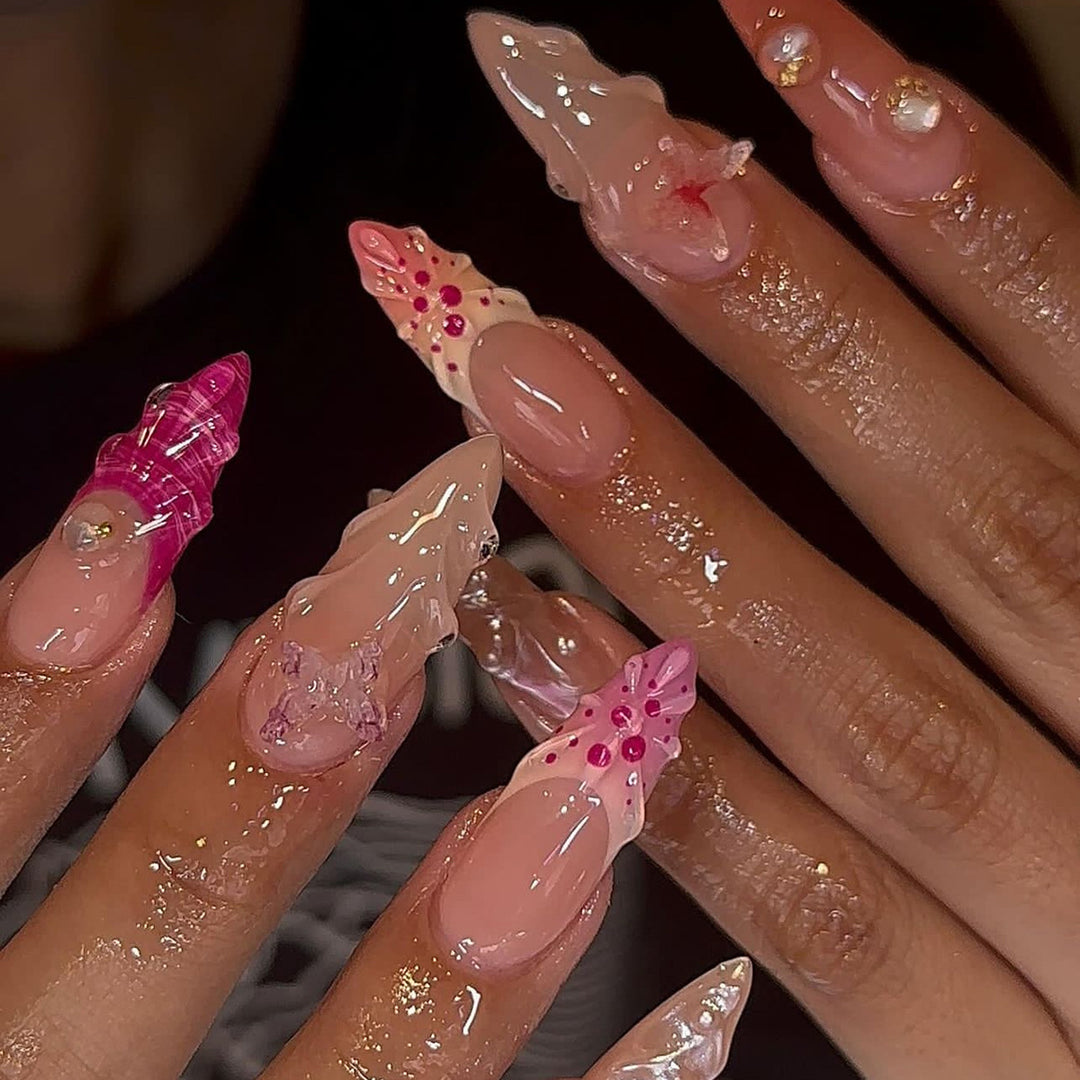Artful nail extensions with unique 3D accents Stornfield