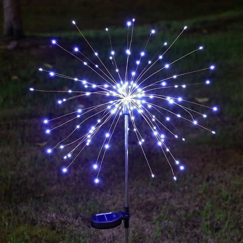 Solar-Powered LED Firework Garden Stake Lights With Sparkle Burst Design Stornfield