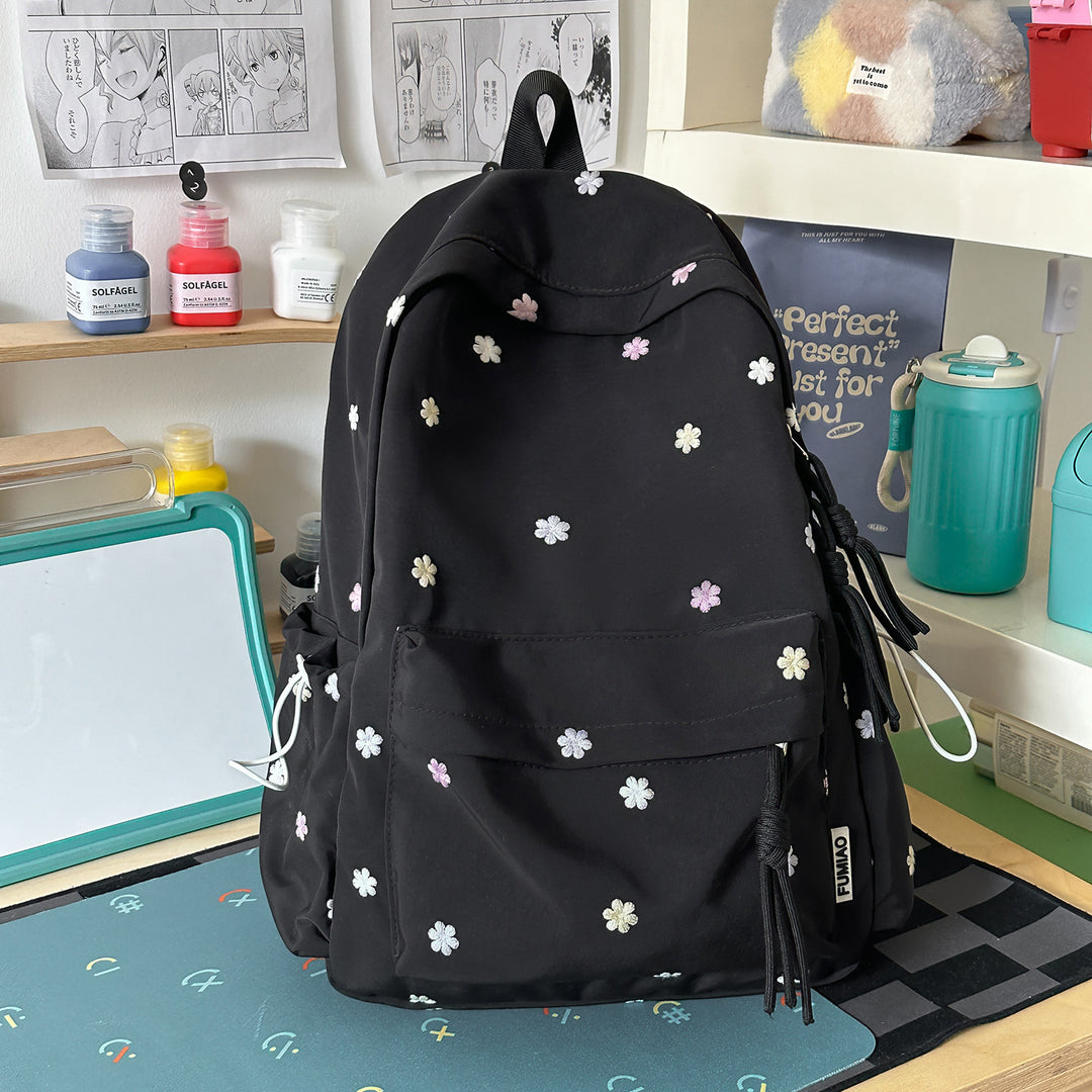 Embroidered Floral Print Backpack Stornfield