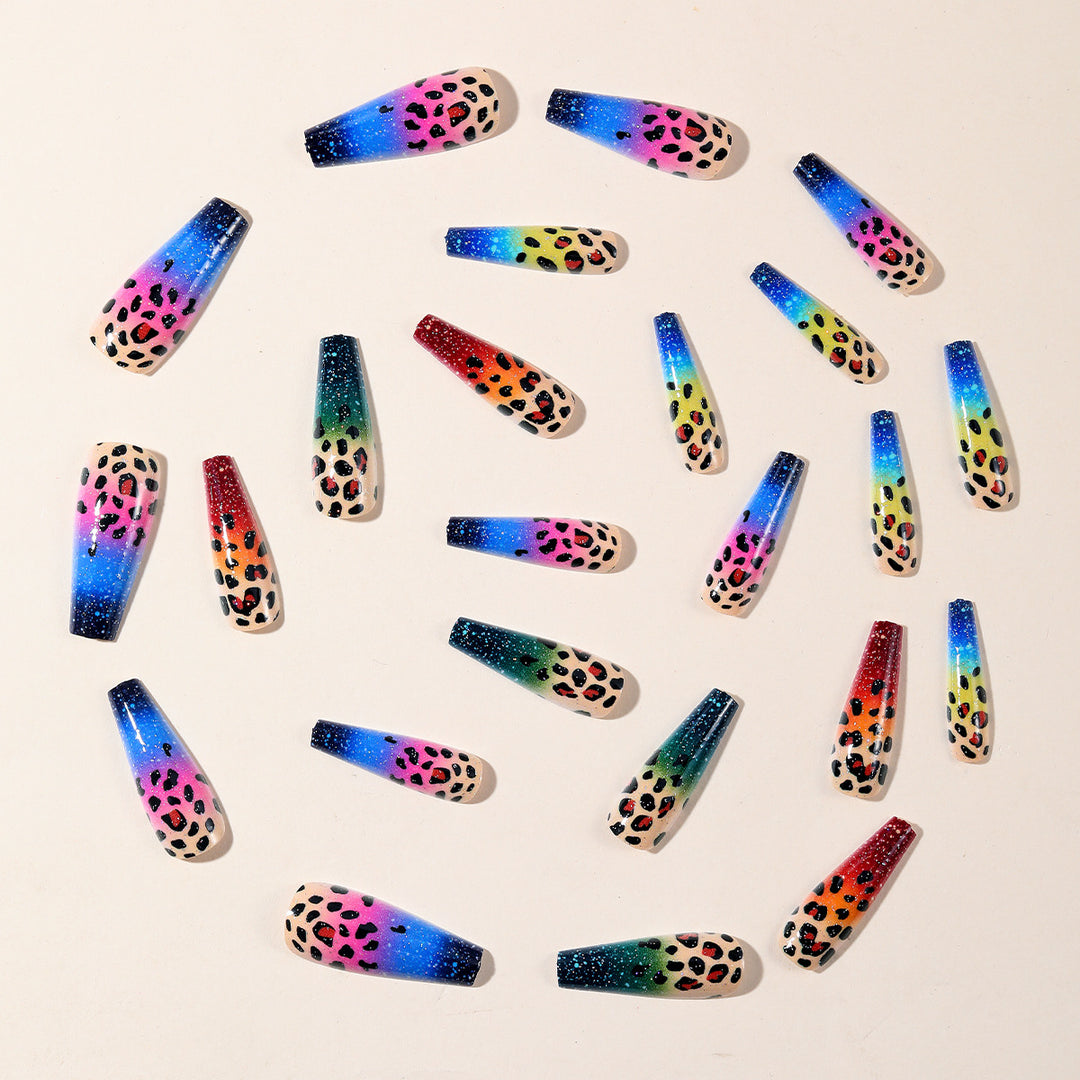 Ombre Leopard Print Nail Art Extensions Stornfield