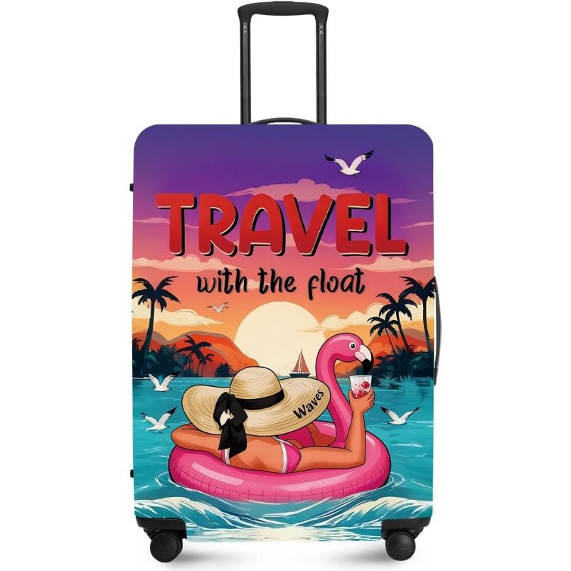 Unisex nan elastic suitcase cover with UV-resistant motif print and zip opening Stornfield