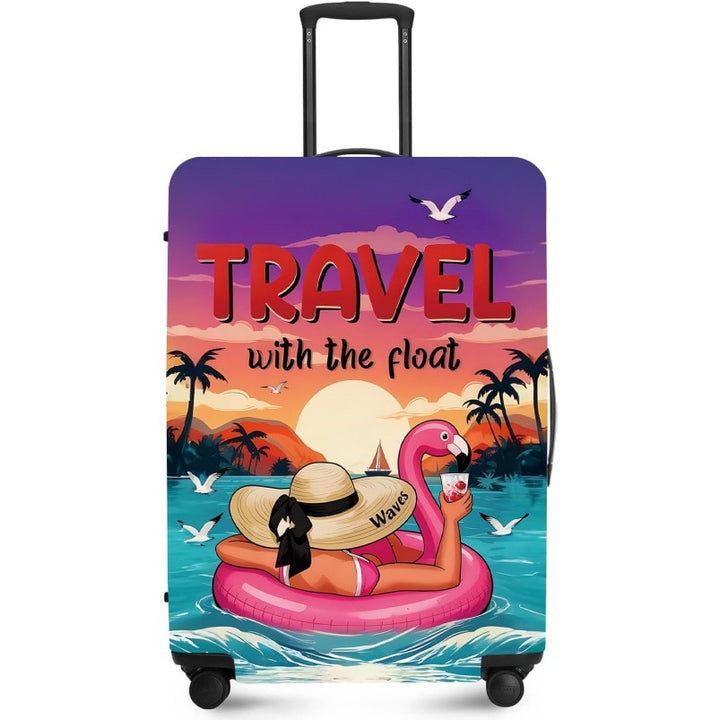 Unisex nan elastic suitcase cover with UV-resistant motif print and zip opening Stornfield