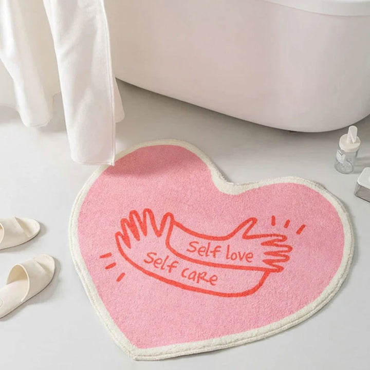 Heart-Shaped Bath Mat