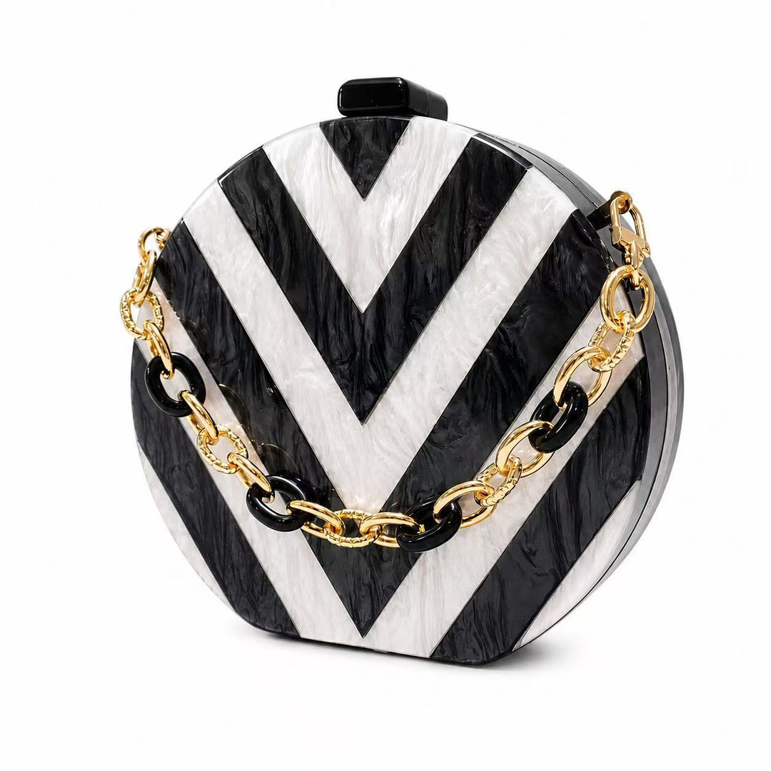 Artistic Round Acrylic Clutch