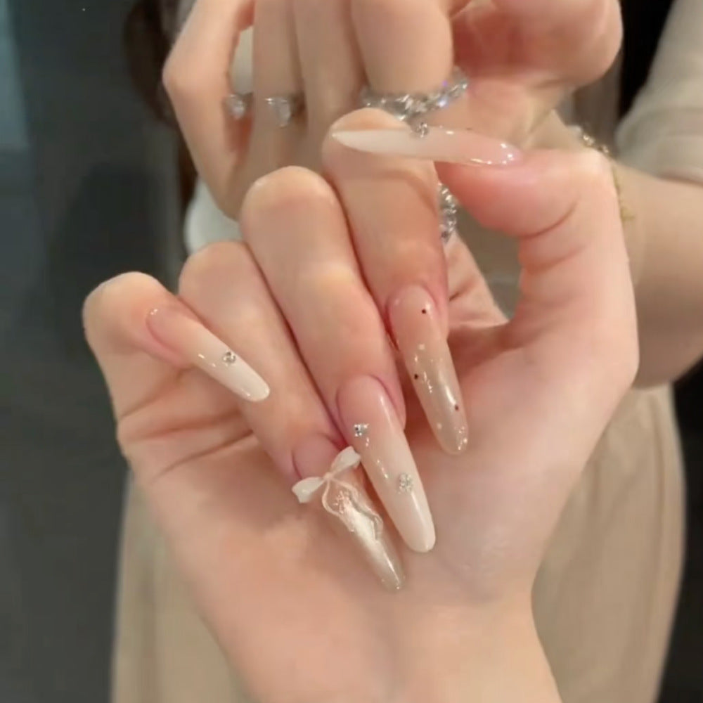 Artistic Stiletto Press-On Nail Set with Decorative Accents Stornfield