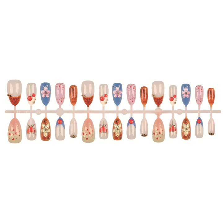 Artistic Floral Design Press-On Nail Set