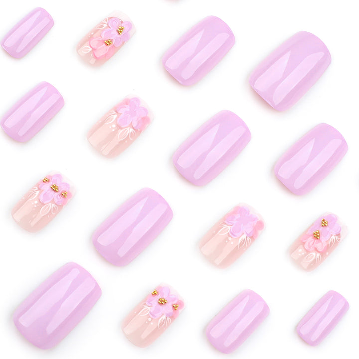 Artful Nail Extensions with Floral Design Stornfield
