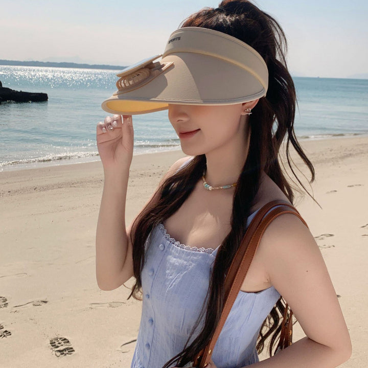 Adjustable sun visor for with integrated smartphone holder and UV protection Stornfield
