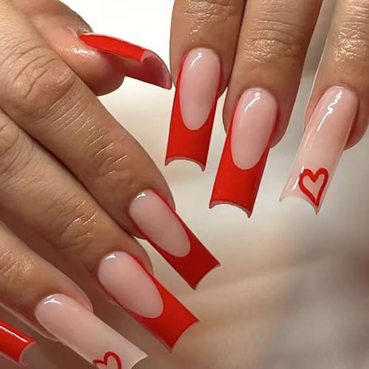 Heart-Embellished Stiletto Press-On Nails Stornfield