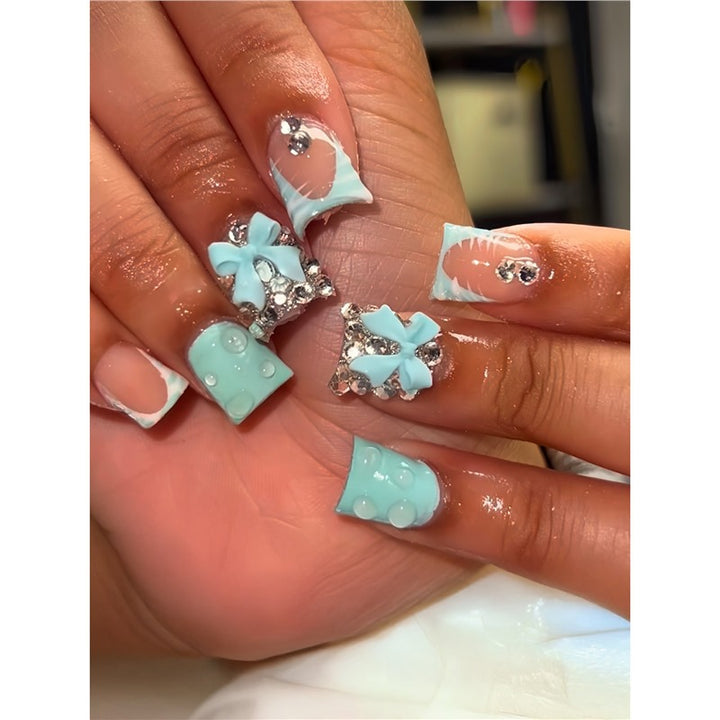 Decorative Nail Art Set with 3D Bows and Gems Stornfield