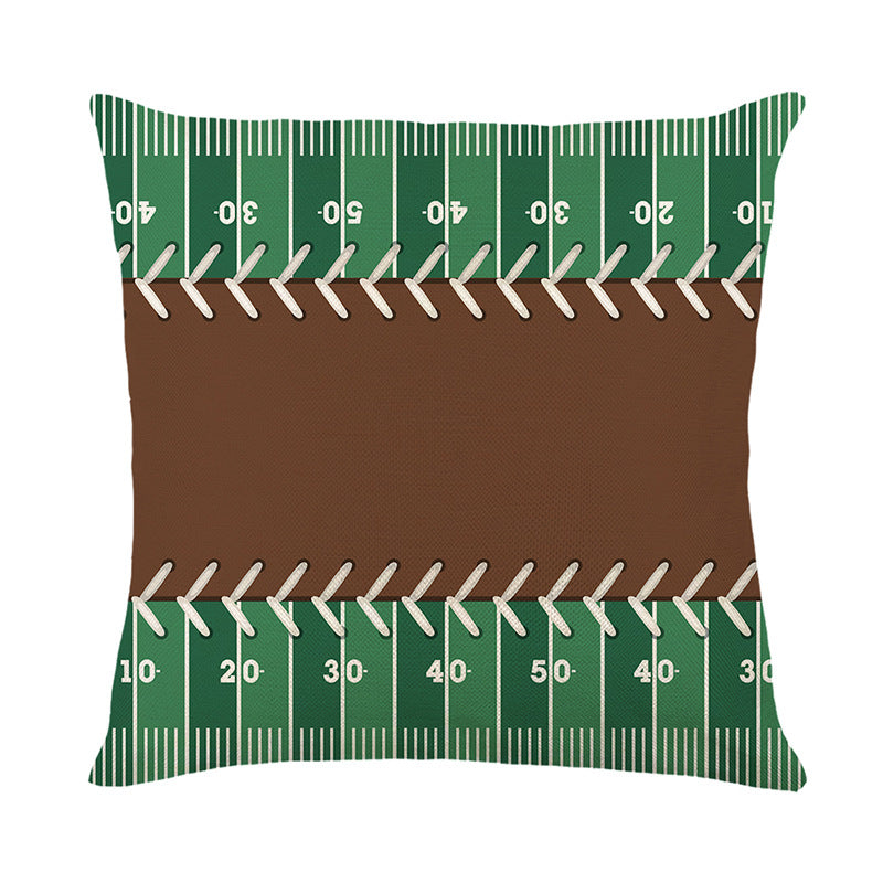 Decorative Throw Pillow Cover with American Football Field Print