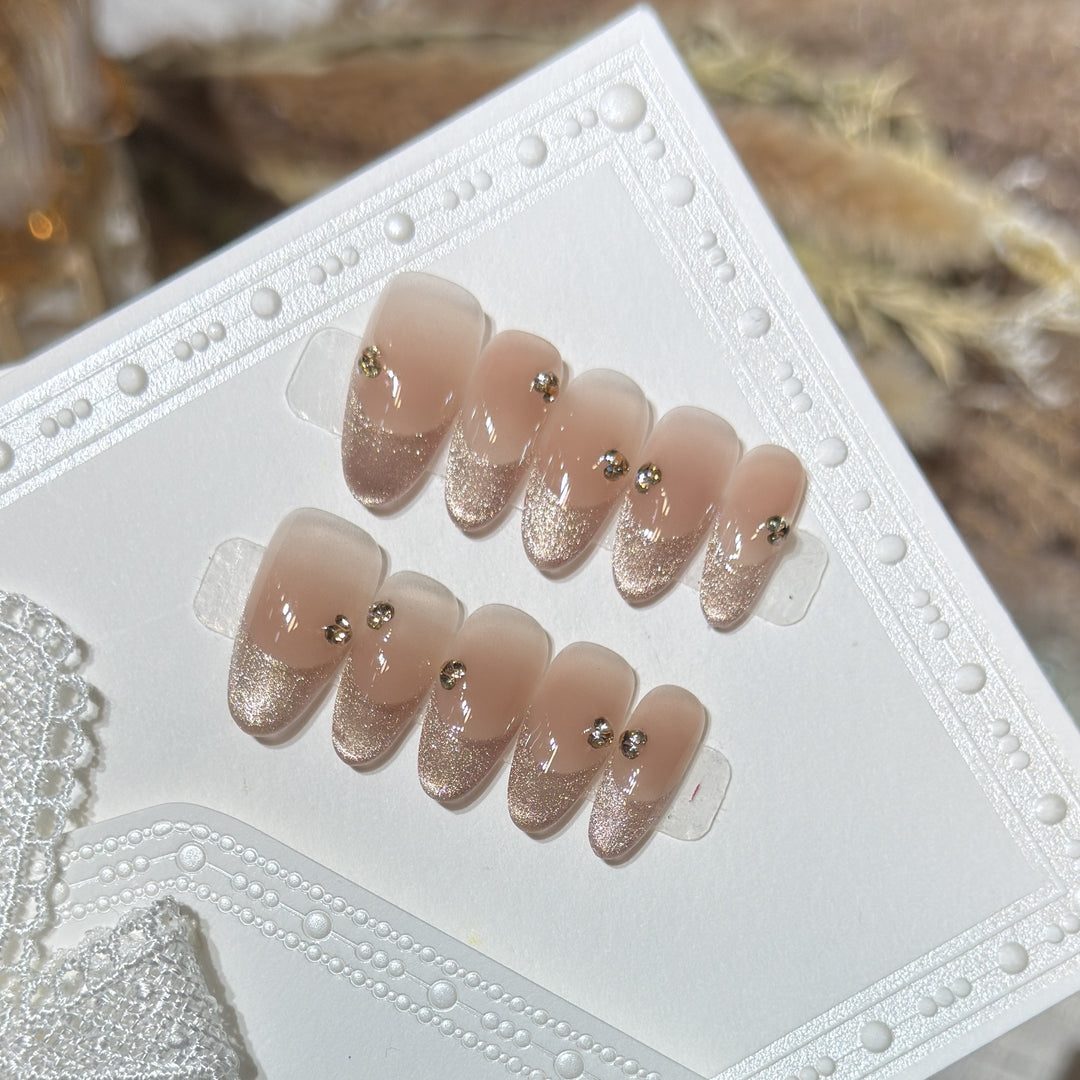 Elegant Glitter-Accent Press-On Nail Set Stornfield