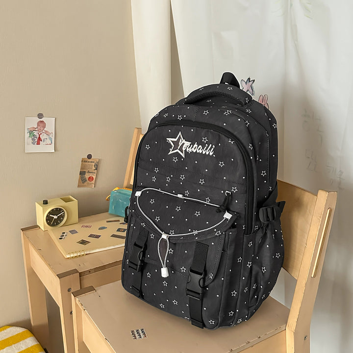 Star-Embellished Casual School Backpack Stornfield