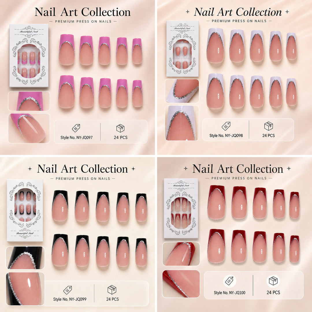Premium Artificial Nail Set with Elegant Decoration Stornfield