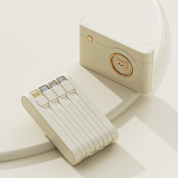 Portable power bank with integrated cable system and innovative charging functions Stornfield