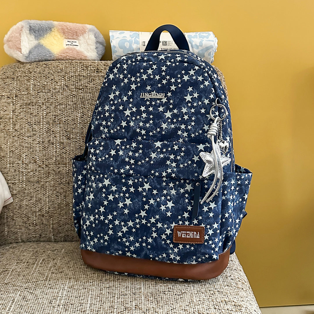 Stylish Star-Printed Casual Backpack Stornfield